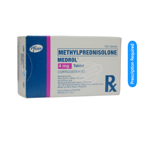 Methylprednisolone 4Mg -Spc (Pfizer) - (002585) - www.mycare.lk