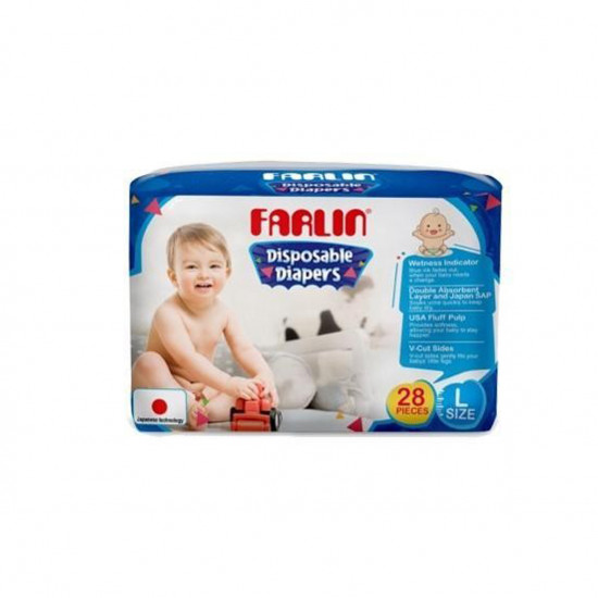 Baby Diaper 28 Pcs - Large - Df003b (Farlin) - (009387) - www.mycare.lk
